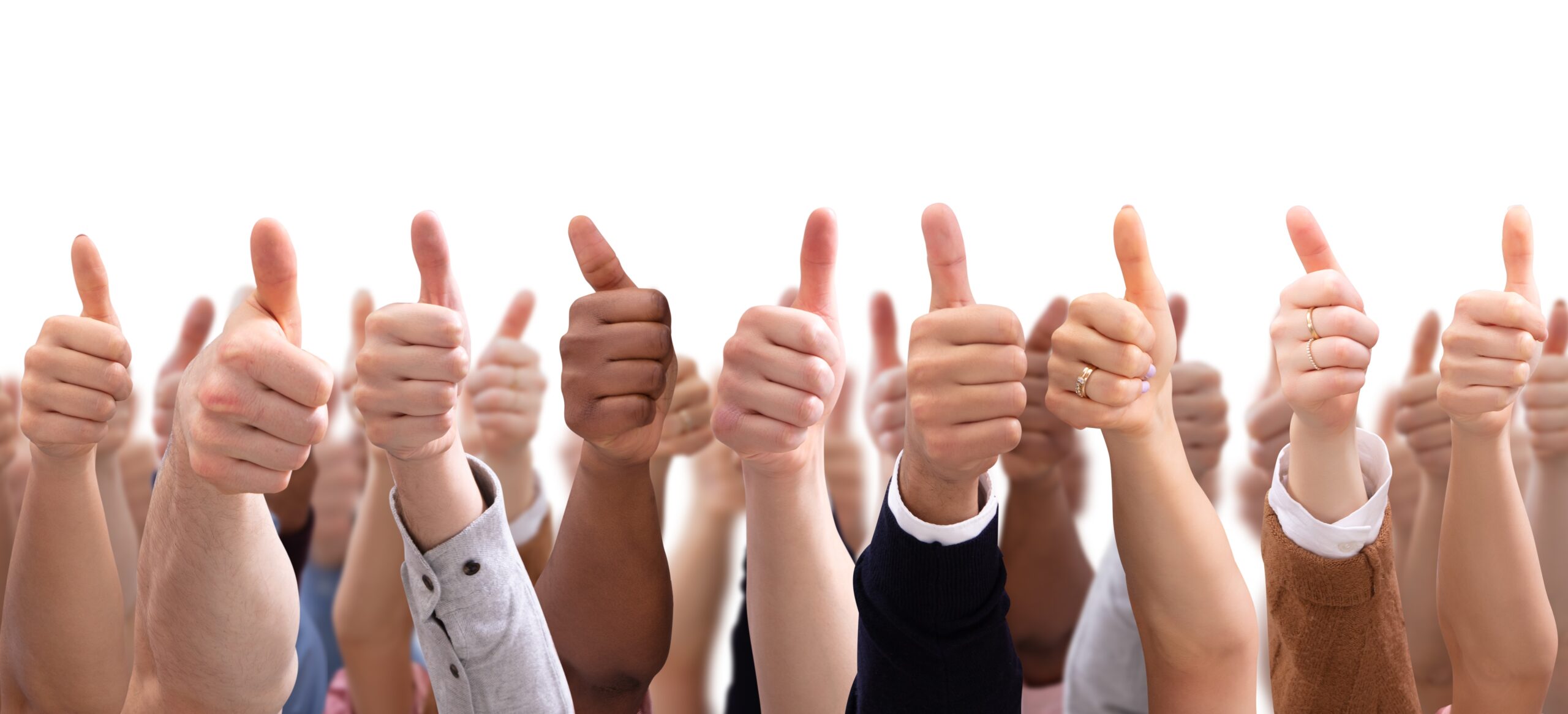Close-up,Of,People's,Hand,Showing,Thumb,Up,Sign,Against,Isolated